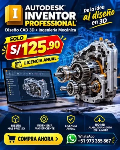 Autodesk Inventor 2027 (PC) (1 Dispositivo, 1 año)