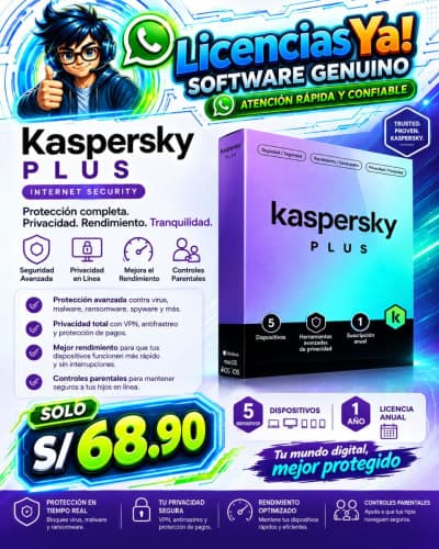 Kaspersky Plus Para 1 PC por 1 Año